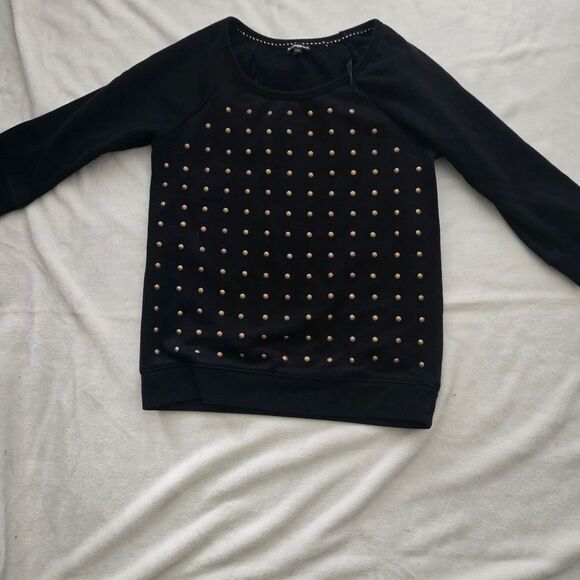 Black Studded Long Sleeve Top - Picture 2 of 4